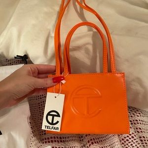 Telfar Small Orange Shopping Bag